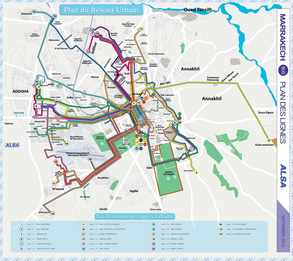 Plan tram bus Marrakech